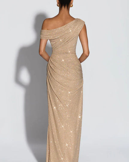 Women's Satin V-Neck Maxi Dress Summer Cocktail Evening Gown