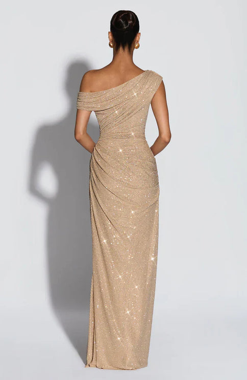 Women's Satin V-Neck Maxi Dress Summer Cocktail Evening Gown