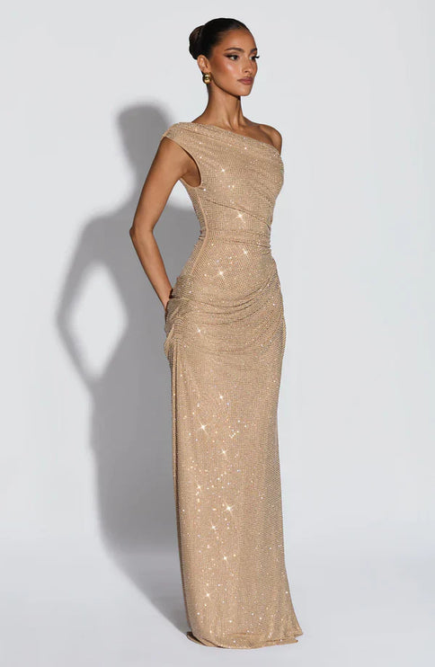 Women's Satin V-Neck Maxi Dress Summer Cocktail Evening Gown