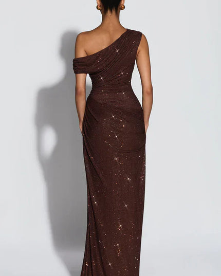 Women's Satin V-Neck Maxi Dress Summer Cocktail Evening Gown