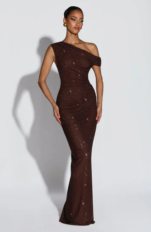 Women's Satin V-Neck Maxi Dress Summer Cocktail Evening Gown