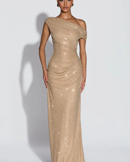 Women's Satin V-Neck Maxi Dress Summer Cocktail Evening Gown