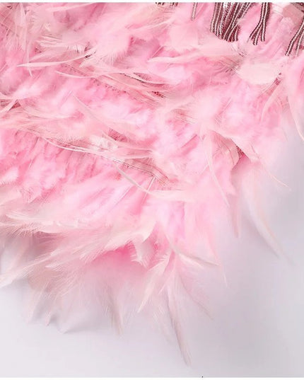 Women's Sequin Fringe Flapper Dress with V-Neck