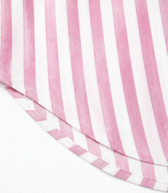 Women's Shirt Dress in Stripes, Collared and Sleeveless