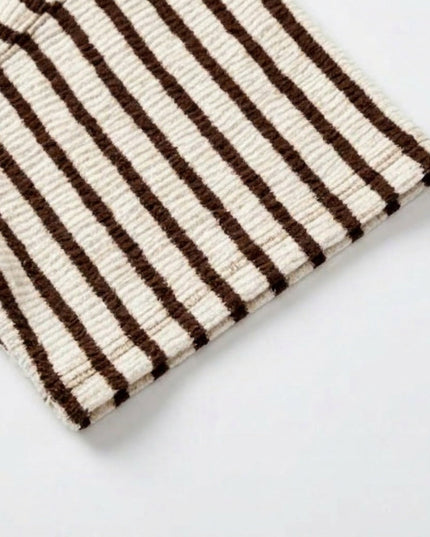 Women's Short Sleeve Knit Top in Stripes with a Relaxed Fit