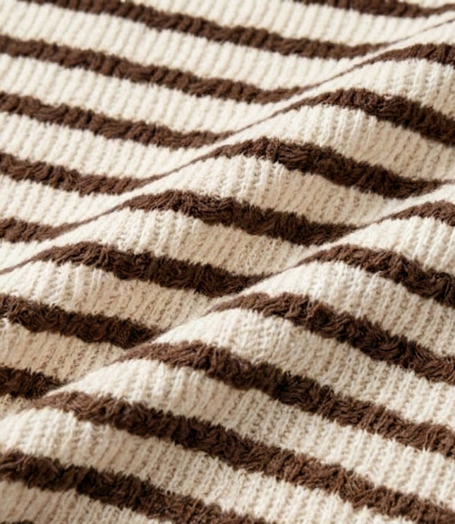 Women's Short Sleeve Knit Top in Stripes with a Relaxed Fit
