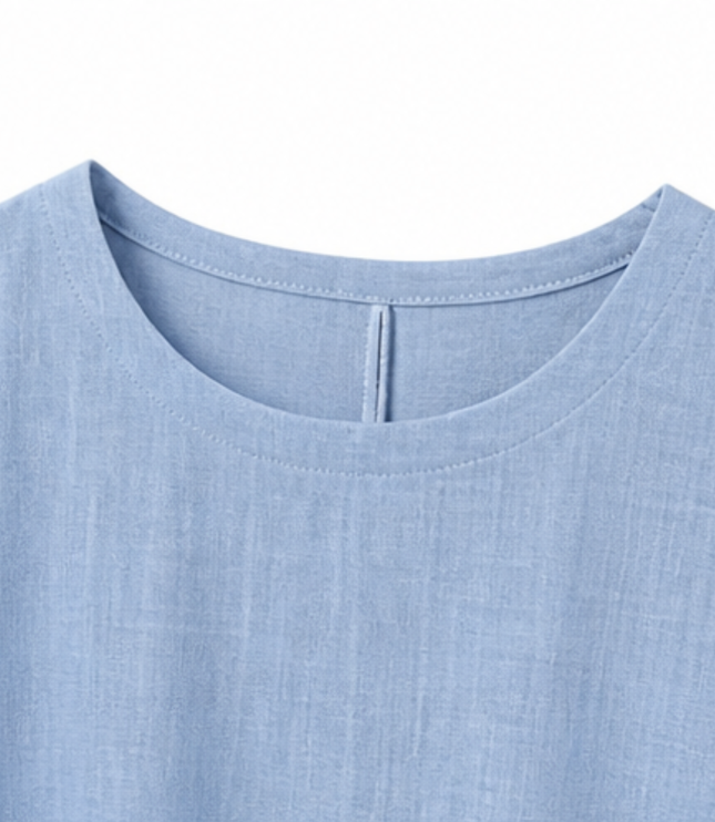 Women's Short Sleeve Midi Dress with Diagonal Buttons