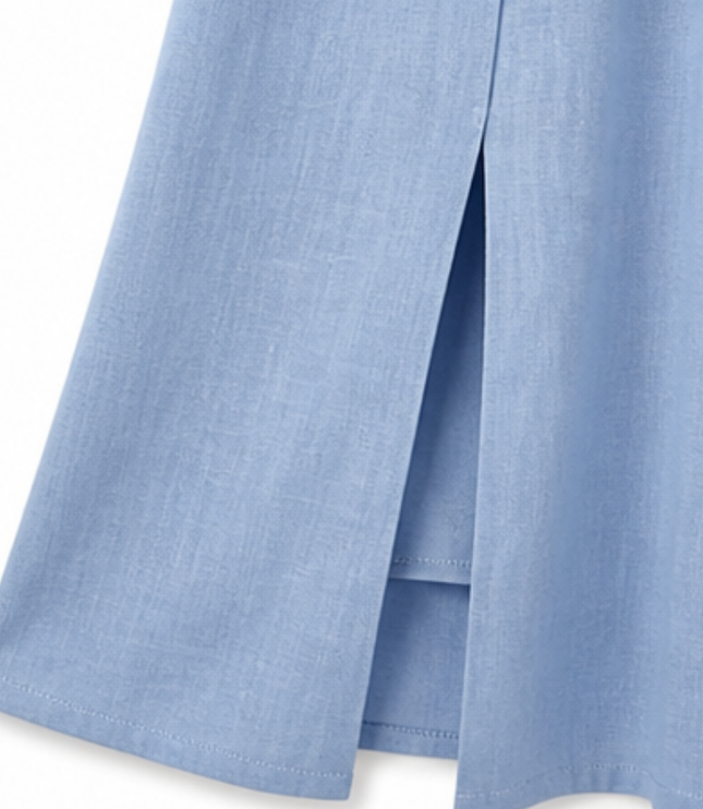 Women's Short Sleeve Midi Dress with Diagonal Buttons