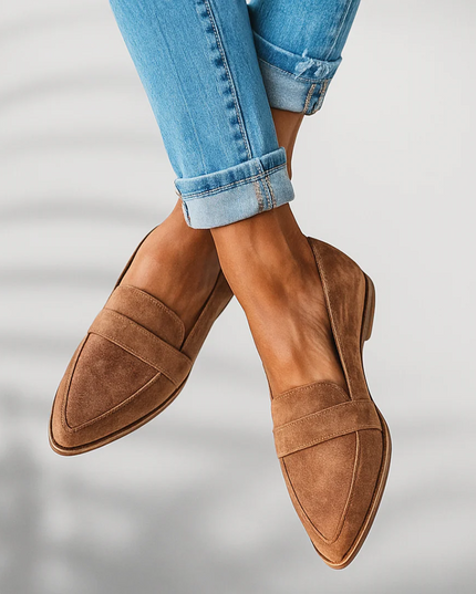 Women's Slip-On Loafers with a Cushioned Insole and Round Toe