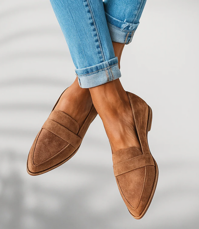 Women's Slip-On Loafers with a Cushioned Insole and Round Toe