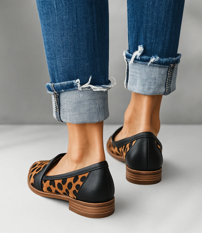Women's Slip-On Loafers with a Cushioned Insole and Round Toe