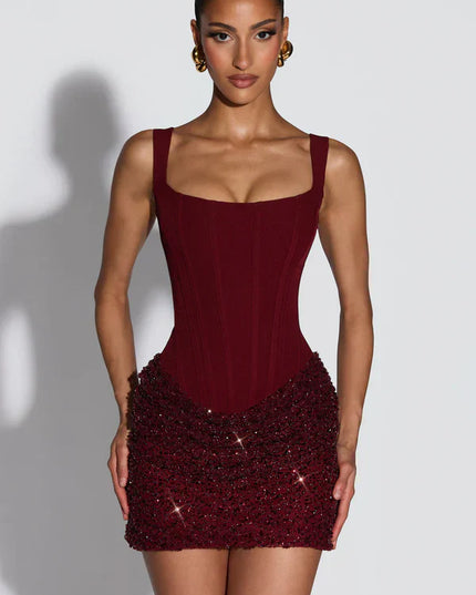 Women's Sparkle Sequin Bodycon Mini Party Dress Going Out