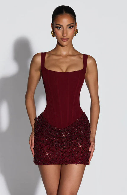Women's Sparkle Sequin Bodycon Mini Party Dress Going Out