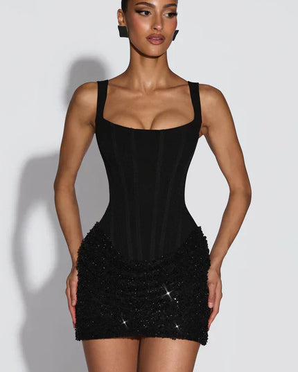Women's Sparkle Sequin Bodycon Mini Party Dress Going Out