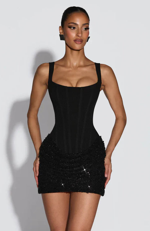 Women's Sparkle Sequin Bodycon Mini Party Dress Going Out