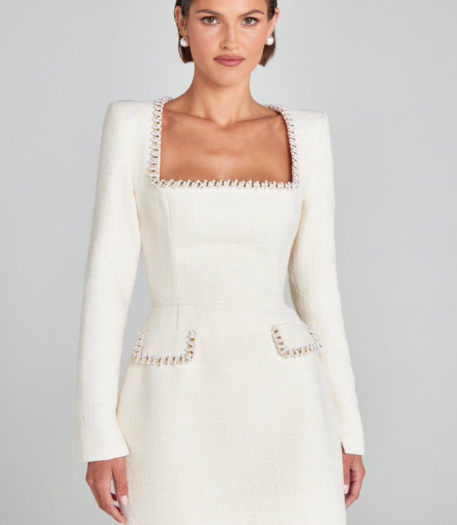 Women's Square Neck Long Sleeve Mini Homecoming Dress