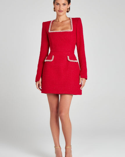 Women's Square Neck Long Sleeve Mini Homecoming Dress