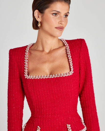 Women's Square Neck Long Sleeve Mini Homecoming Dress