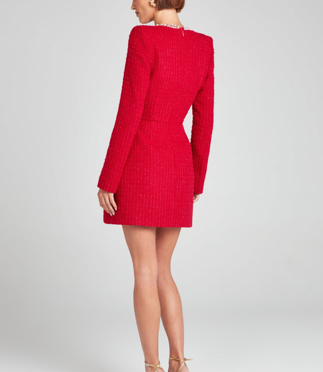 Women's Square Neck Long Sleeve Mini Homecoming Dress