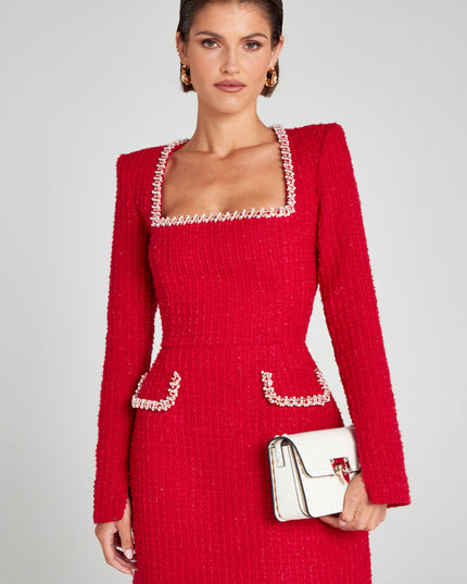 Women's Square Neck Long Sleeve Mini Homecoming Dress
