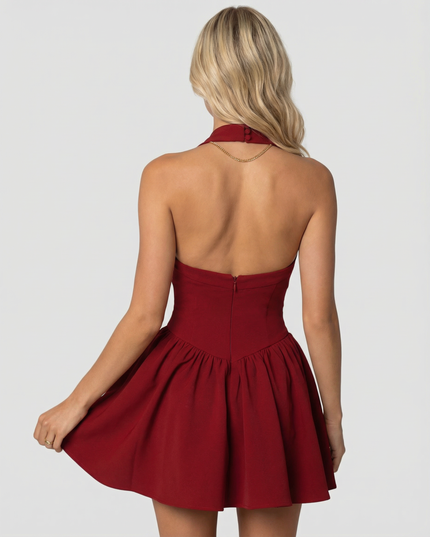 Women's Square Neck Short Sleeve Summer Mini Dress for Parties