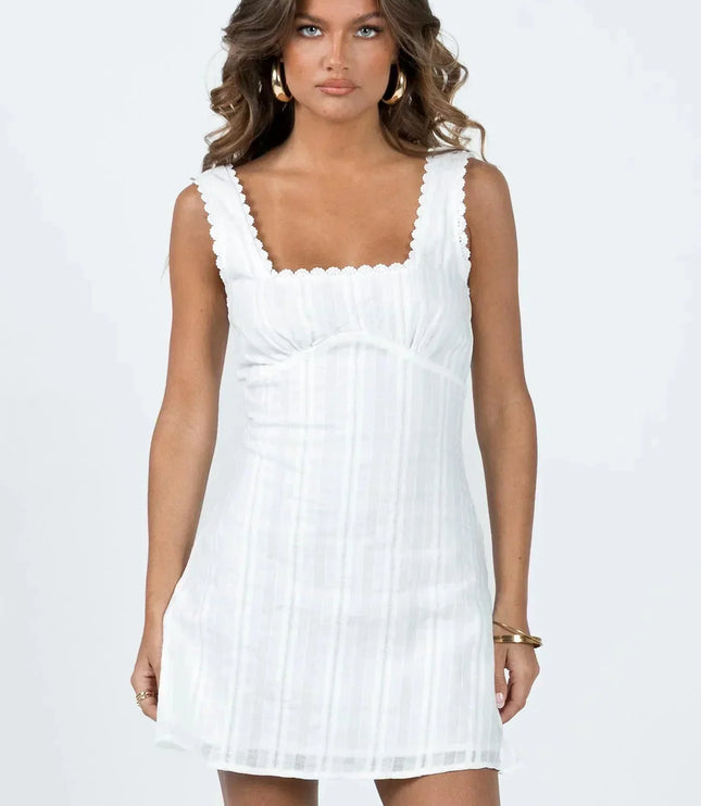 Women's Square Neck Summer Mini Homecoming Party Dress