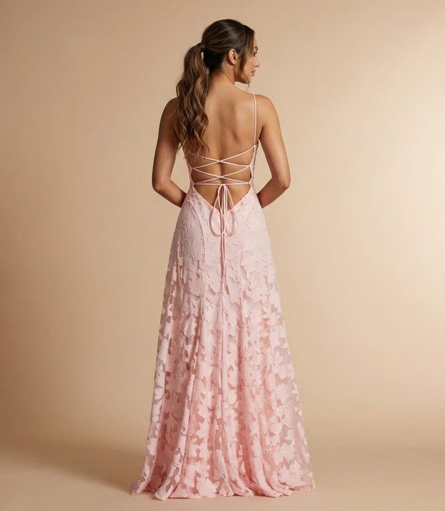 Women's Strapless Lace Maxi Dress
