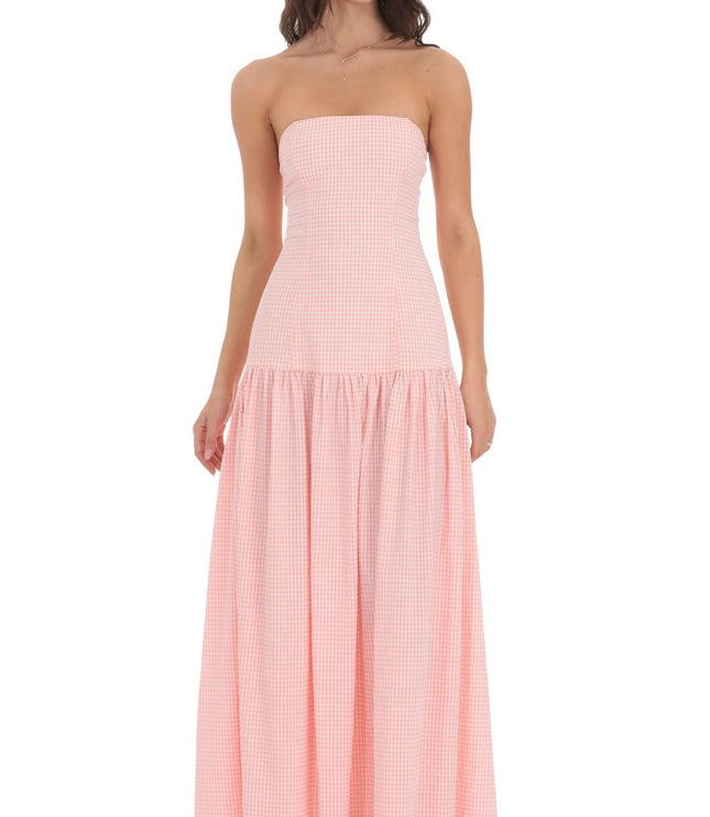 Women's Strapless Sleeveless Ruched Evening Maxi Dress