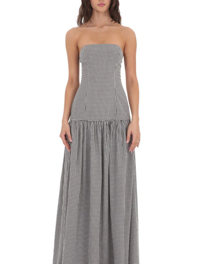 Women's Strapless Sleeveless Ruched Evening Maxi Dress