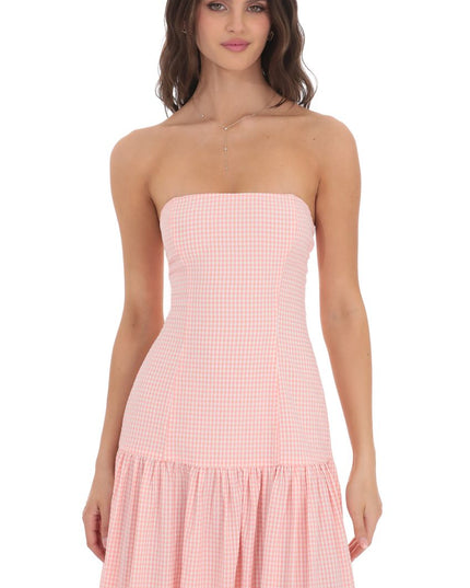 Women's Strapless Sleeveless Ruched Evening Maxi Dress