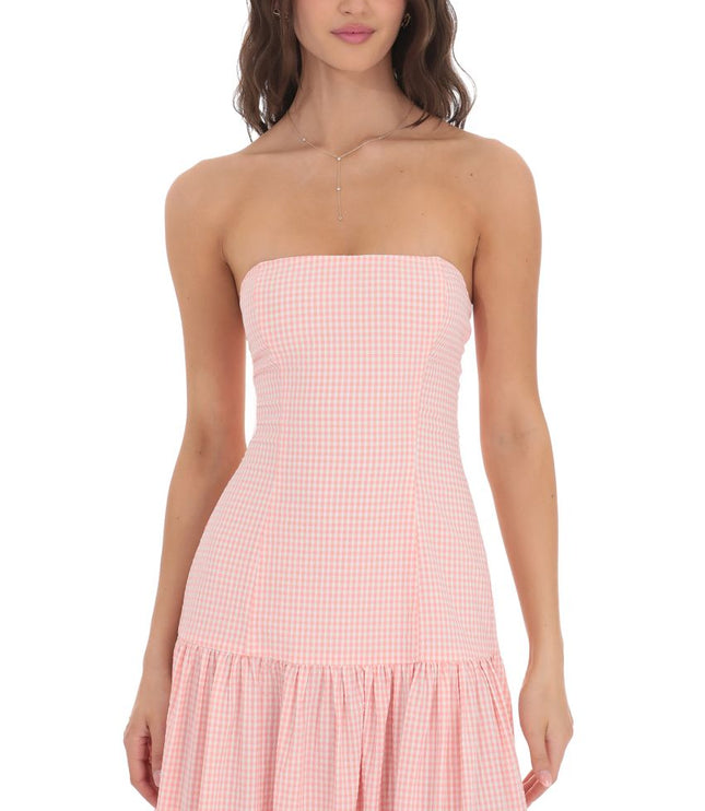 Women's Strapless Sleeveless Ruched Evening Maxi Dress