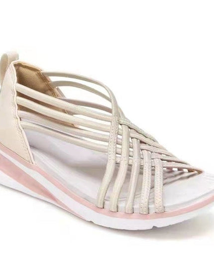 Women's Strappy Caged Wedges with Ankle Strap
