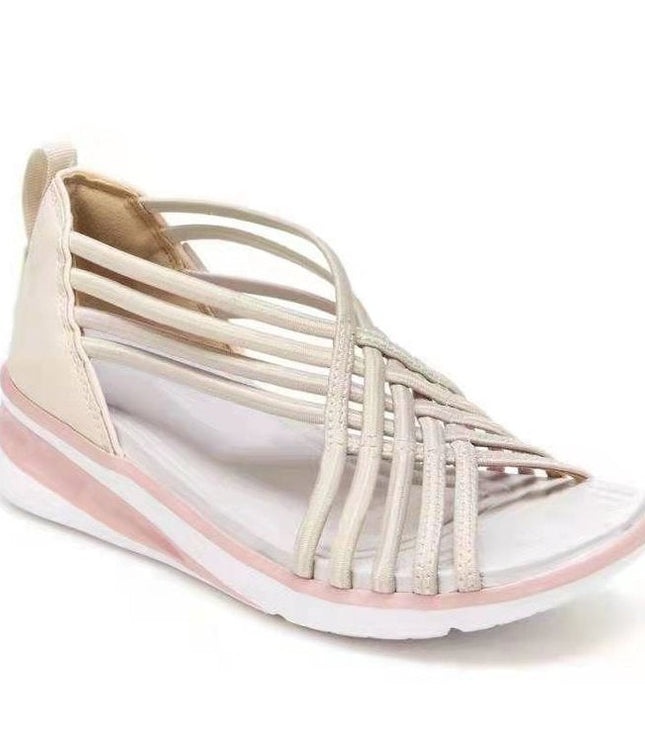 Women's Strappy Caged Wedges with Ankle Strap