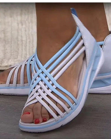 Women's Strappy Caged Wedges with Ankle Strap