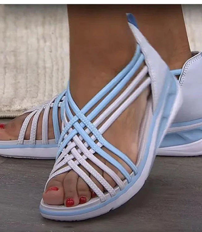 Women's Strappy Caged Wedges with Ankle Strap
