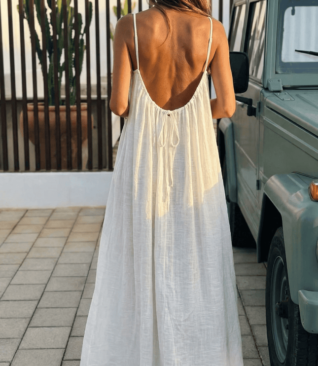 Women's Strappy Open-Back Floor-Length Maxi Sundress