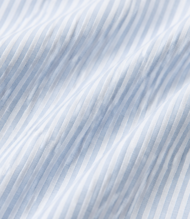 Women's Striped Henley Top with Short Sleeve Cuffs