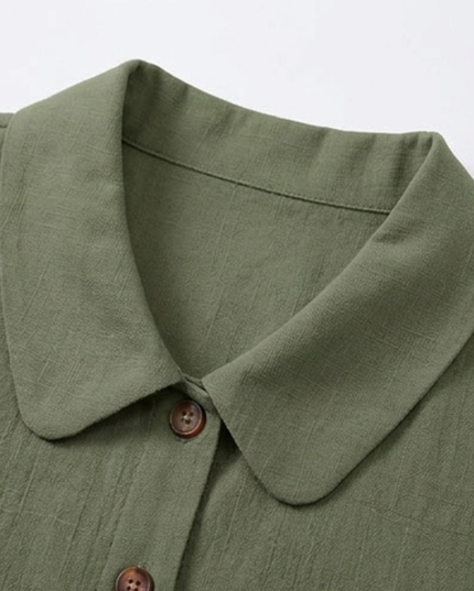 Women's Summer Blouse with Peter Pan Collar and Buttons