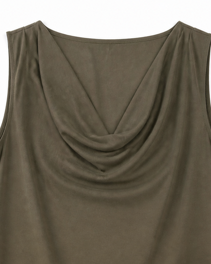 Women's Summer Dress in a Sleeveless Mini with Cowl Neck