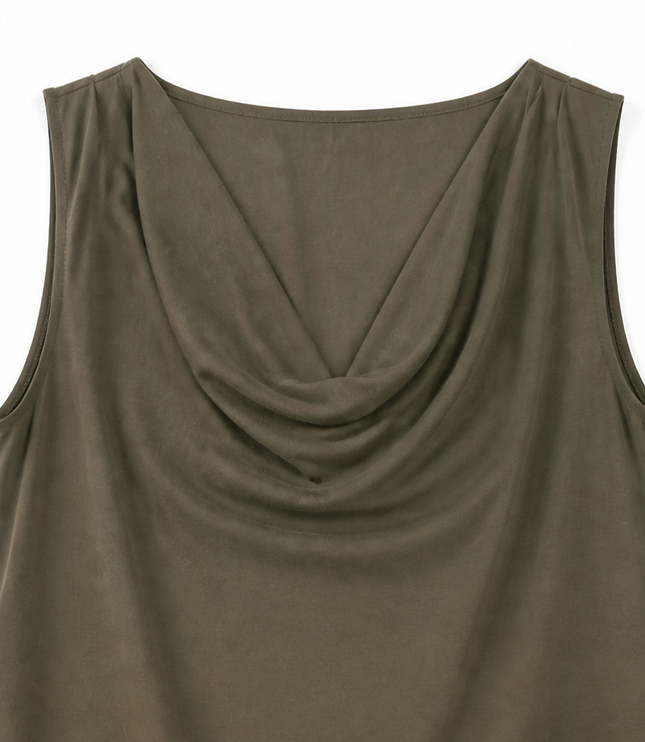 Women's Summer Dress in a Sleeveless Mini with Cowl Neck