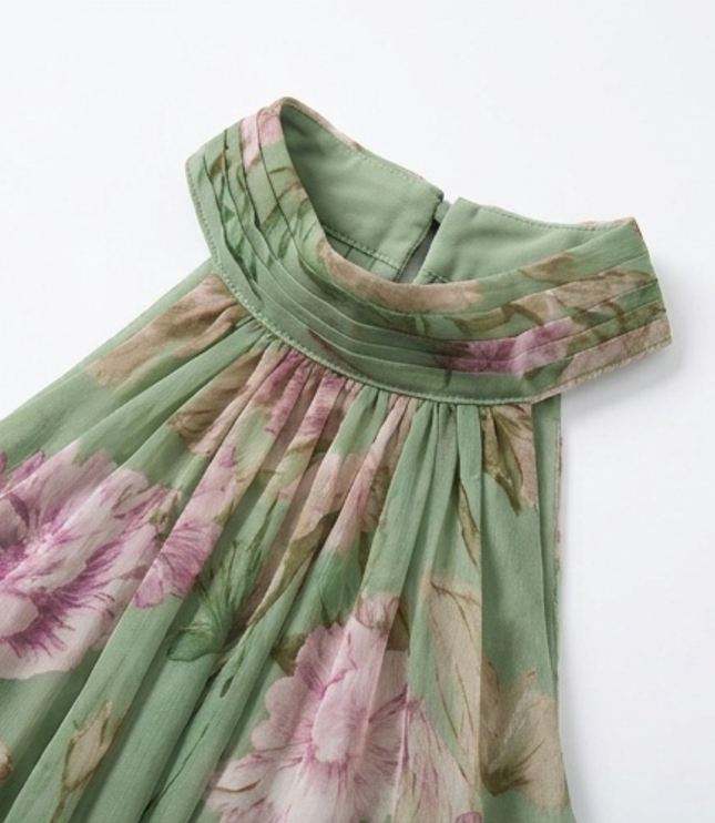 Women's Summer Maxi Dress in Floral with Halter Neck