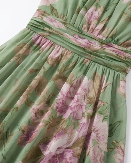 Women's Summer Maxi Dress in Floral with Halter Neck