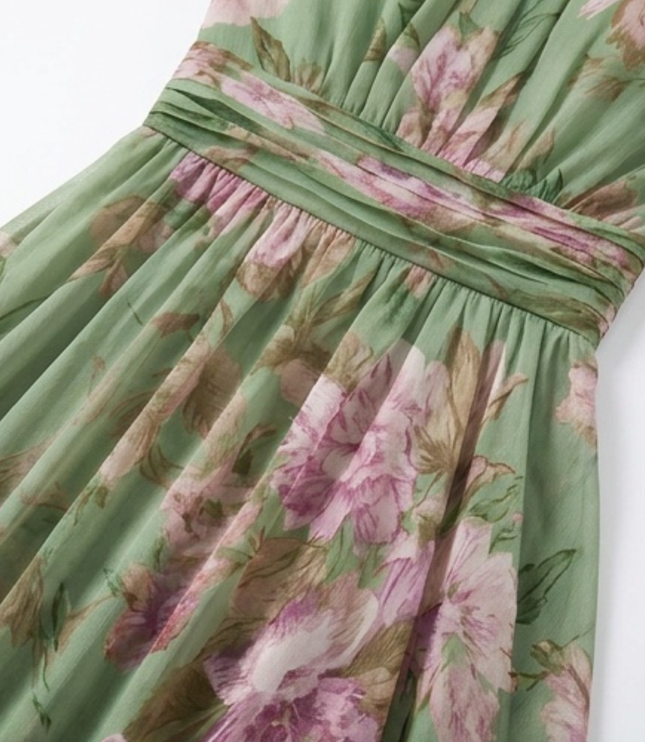 Women's Summer Maxi Dress in Floral with Halter Neck
