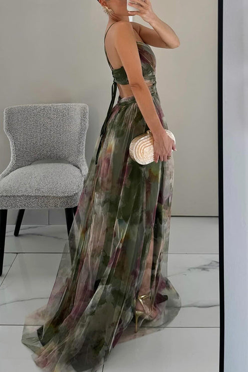 Women's Summer Maxi Dress in Floral with Wrap V-Neck