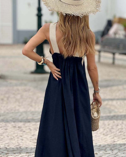 Women's Summer Maxi Dress with a Crossover Wrap Front