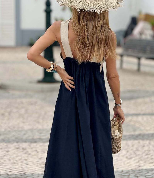 Women's Summer Maxi Dress with a Crossover Wrap Front