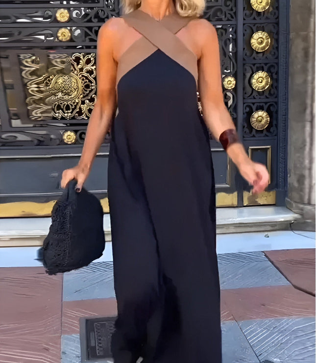 Women's Summer Maxi Dress with a Crossover Wrap Front
