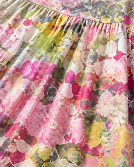 Women's Summer Midi Dress in Floral Print with Side Pockets