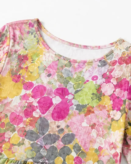 Women's Summer Midi Dress in Floral Print with Side Pockets