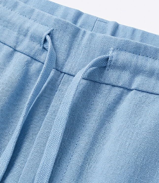 Women's Summer Pants with Drawstring Waist and Cropped Hem